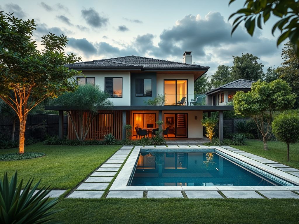 Casa com jardim